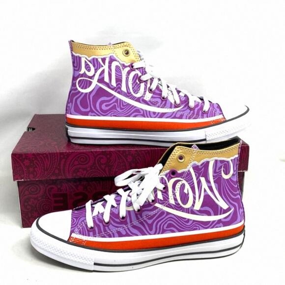 Converse Wonka Ctas High Top Shoes Men's Size Skate A08154C Canvas Purple Pixel - Picture 8 of 11